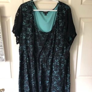 Black Lace Skater Dress